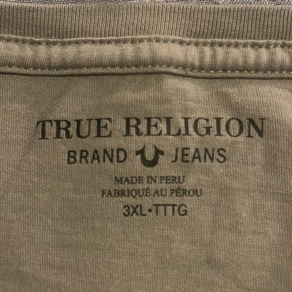 True Religion Brand Jeans V-Neck Olive Shirt Size 3XL EUC #0765